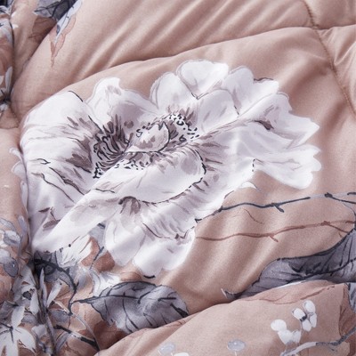 Twin Colorful Microfiber Reversible Floral Bed in a Bag Set