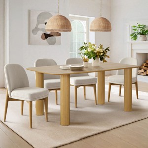 Modern 67" Rectangle Dining Table,Solid Wood Dining Room Table for 6 with Wood Legs for Dining Room,Kitchen,Farmhouse - Maison Boucle - 1 of 4