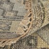 Ivory Gray And Brown Wool Geometric Hand Knotted Area Rug With Fringe - 4 of 4