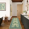 Vintage Floral Area Rug Washable Rugs Stain Resistant Easy Cleaning Indoor Carpet With Non-Slip Backing Low Pile Rug - 3 of 4