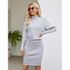 Womens Long Sleeve Knit Short Dress Bodycon Pullover Sweater Dress Ribbed High Neck - 2 of 4