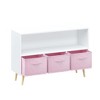 PAGED 2-Tier Kids Bookshelf,Multifunctional Book Rack with 3 Fabric Drawers,Toy Storage Organizer for Bedroom, - 4 of 4