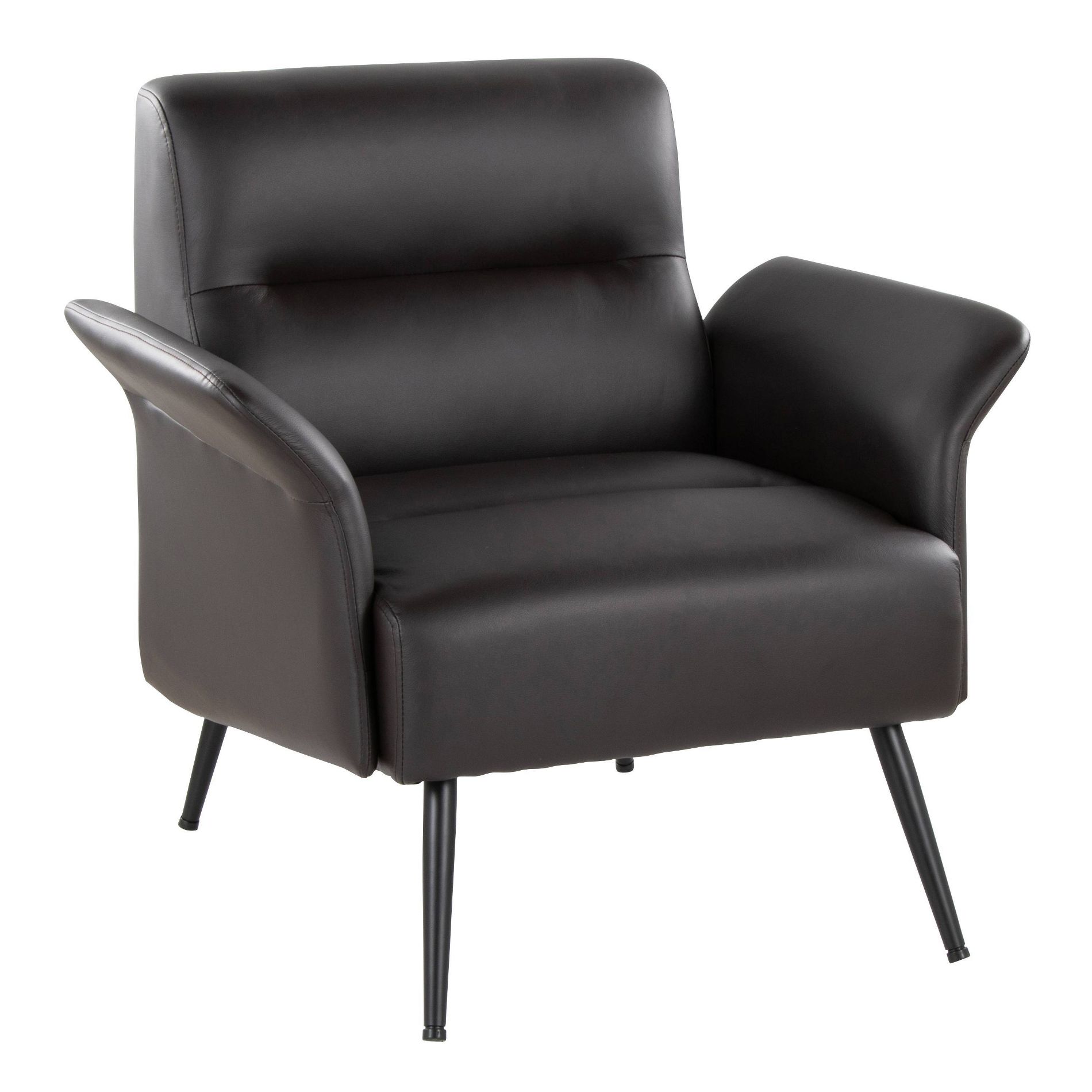 LumiSource Petal Accent Chair Black Metal/Espresso PU