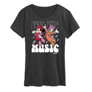 Women's - Disney - Minnie Mouse and Daisy Feel The Music Short Sleeve Graphic T-Shirt - 1 of 4