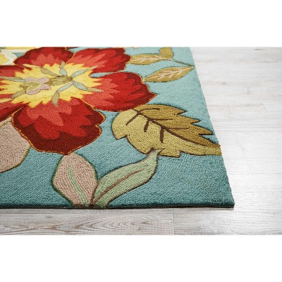 Aqua Bloom Extravaganza Round Tufted Synthetic Rug XXL