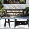 Karl Home | 47 In. HDPE Patio Bench with Metal Legs - 4 of 4