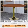 LeisureMod Verve Mid-Century Modern 48" Round Dining Table with MDF Top and Brushed Gold Pedestal Base for Dining Room and Kitchen - 4 of 4
