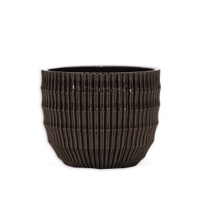 SpassWay 14" Dia Outdoor Indoor Ceramic Planter Pot Decorative Planter with Drainage Hole Patio Flower Pot - 1 of 4