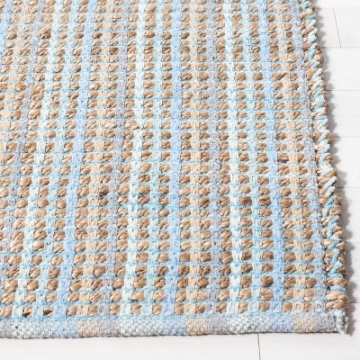 Handwoven Cape Cod Chic 6' Square Gray Cotton Area Rug