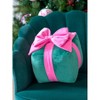 Shiraleah Medium Gift Box Shaped Pillow, Green - image 3 of 4