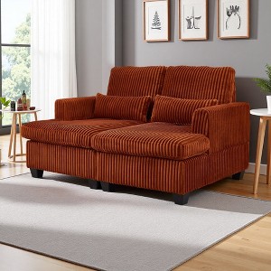 Straight Sectional Sofa with Adjustable Back & Square Armrests, Modular - 1 of 2