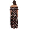 Riviera Sun Womens Floral Printed High Slit Off-Shoulder Rayon Crepe Printed Maxi Dress for Women - 3 of 3