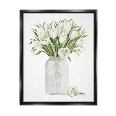 Stupell White Tulips in Country Jar Framed Canvas