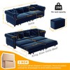 GDFStudio Liora 89'' Chesterfield Modern King Size 3-Seater Convertible Velvet Upholstered Tufted Sofa Bed with Ottoman - 3 of 4