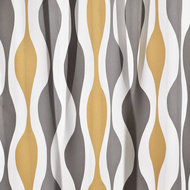 2pk 52&#34;x84&#34; Light Filtering Mid-Century Geo Curtain Panels Gold/Gray - Lush D&#233;cor, 4 of 11