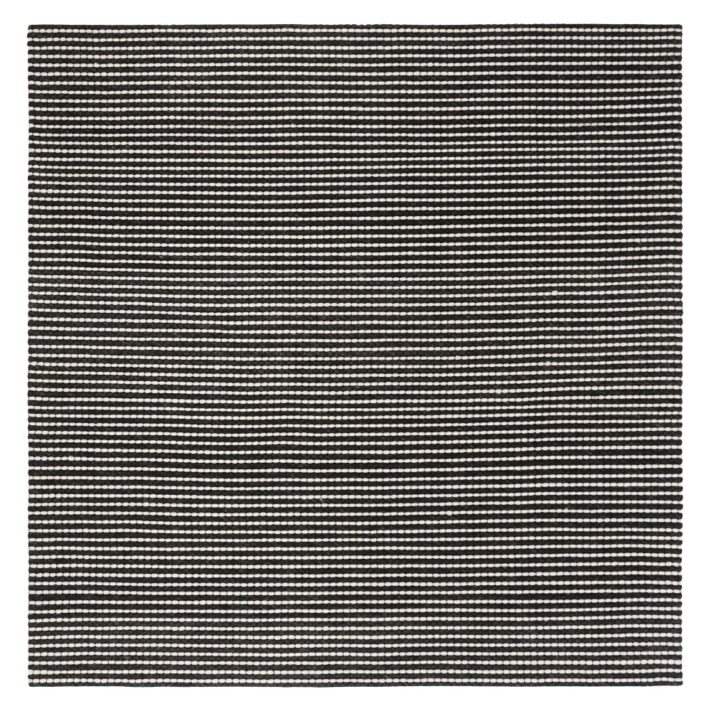 6'x6' Solid Woven Square Area Rug Gray/Black - Safavieh