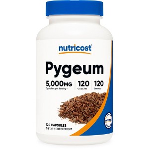 Nutricost Pygeum Extract (5000mg Equivalent, 10:1) 120 Veggie Capsules – Vegetarian, GMO-Free & Gluten-Free Supplement - 1 of 4