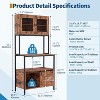 6 Tier Bakers Rack with Storage - Kitchen Microwave Stand with Cabinets and Power Outlet - 2 of 4