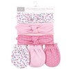 Hudson Baby Infant Girls Cotton Headband and Scratch Mitten 6pc Set, Blue Pink Floral, 0-6 Months - 2 of 2