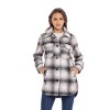 Women's Oversized Plaid Shirt Shacket Lined Coat - S.E.B. By SEBBY - 2 of 4