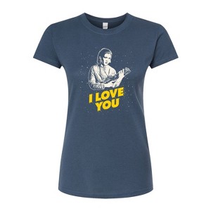 Women's - Star Wars - Valentine Princess Leia I Love You Fitted Graphic T-Shirt - 1 of 3