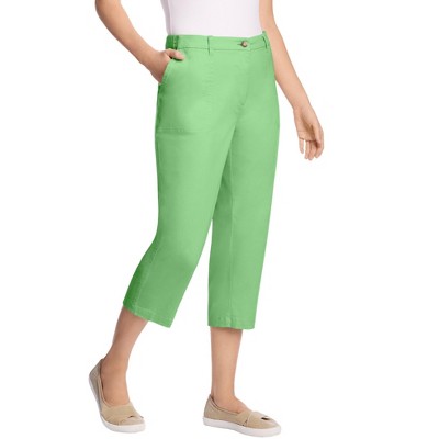 Woman Within Women's Plus Size Adjustable Waist Chino Capri