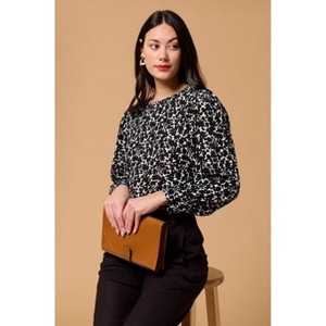 WEST K Women's Malaya Long Sleeve Printed Blouse with Wide Cuff - 1 of 4