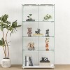 ORRD Modern 2-Door Glass Display Cabinet with LED Lights, 4-Shelf Tempered Glass Bookshelf, Quick Assembly Antique Cabinet for Living Room,Black - 2 of 4