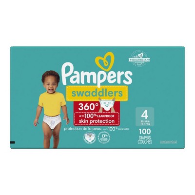 Pampers Swaddlers 360 Pull-On Diapers, Size 4 (22-37 lbs), 100 Count, for up to 100% Leakproof Skin Protection