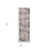 Ivory Navy and Orange Floral Power Loom Area Rug - 3 of 4