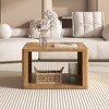 NicBex Farmhouse Storage Coffee Table, 2-Tier Design with Half Open Compartment, Rustic Side Table for Living Room Bedroom - 2 of 4