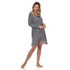 Women's 3 Piece Striped Pajama & Robe Set - White Mark - 2 of 4