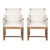 CAVINAS Patio Seating Sets of 2, Acacia Wood Patio Armchair with Rope Design Back and Arms and Washable Cushion, for Poolside, Garden, Black - 3 of 4