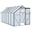 Outdoor Patio 6x6 FT Greenhouse, Heavy Duty Walk-in Greenhouses, Greenhouse with Sliding Door, Greenhouse with Aluminum Frame-Coolbibila - 4 of 4