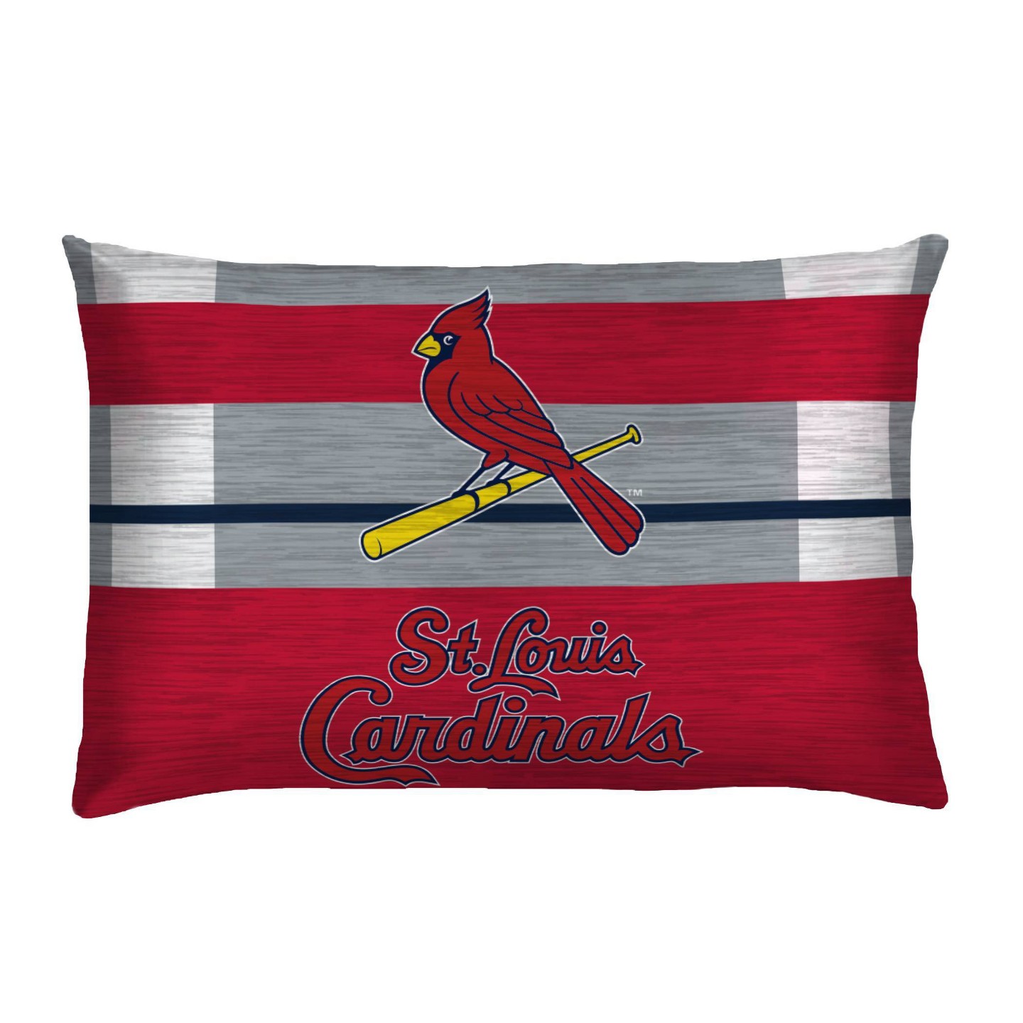 Постельное бельё MLB St. Louis Cardinals Heathered Stripe Queen Bedding Set in a Bag - 3pc, цвет: Полосатый — фото 3