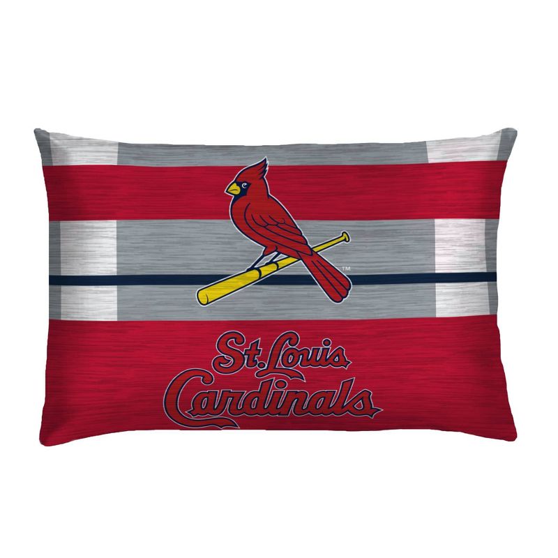 MLB St. Louis Cardinals Heathered Stripe Queen Bedding Set in a Bag - 3pc, 3 of 4