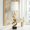 Possini Euro Design Modern Buffet Table Lamp 32" Tall Sculptural Gold Metal Scroll White Drum Shade for Bedroom Living Room Bedside Nightstand Office - 2 of 4