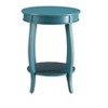 Okak 18"W Round Coffee Table with 1 Layer of Storage Sofa Couch Table for Small Spaces, Teal - 3 of 4