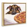 Stupell Industries German Shepherd with Pizza Floating Frame Canvas Art - 2 of 4