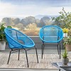 Set of 2 Woven Rattan Outdoor Lounge Chair with Rust Resistant Iron Frame, Modern Patio Chairs-3irtyhousy - 3 of 4