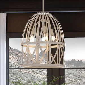 Urban Ambiance Luxury Farmhouse Chandelier 25.25''H x 20.875''W,  Bleached Oak Finish,  Bairnsdale Collection, UHP4121 - 1 of 4