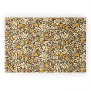 Sewzinski Retro Flowers on Brown Looped Vinyl Welcome Mat - Society6 - 1 of 2