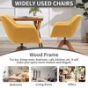 Suede Black Modern Swivel Office Accent Arm Chair with Oak Wood Legs for Small Space - 3 of 4