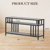 58 Inch TV Stand for 65 Inch TVs – Rustic Wooden Media Console with 3-Tier Open Shelves & 4-Tube Support, Modern Media Console Table - 2 of 4