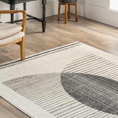 Eclipse Geometric 9' x 12' Gray Synthetic Area Rug