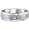 Pompeii3 1/6Ct Diamond Brushed Mens Wedding Band in White, Yellow, or Rose Gold Lab Created - 4 of 4