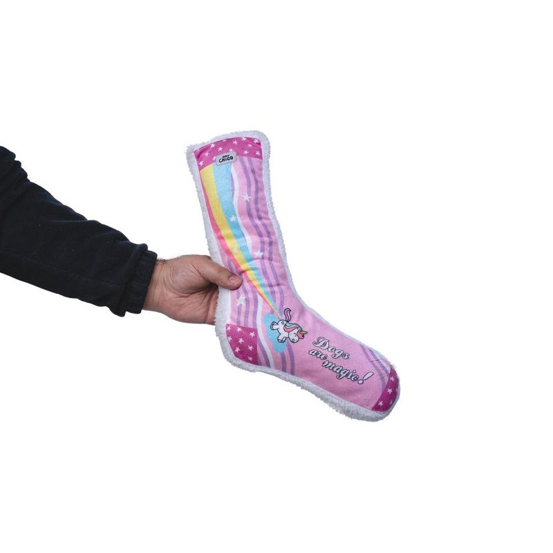 American Pet Supplies 17.7-Inch Squeaking Unicorn Comfort Plush Sock Dog Toy, 3 of 4