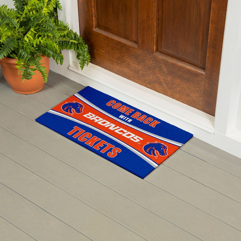 Evergreen Come Back with Tickets Boise State University 28" x 16" Woven PVC Indoor Outdoor Doormat, 4 of 7