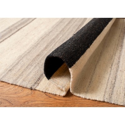 Natural Gray Handwoven Wool Flat Weave Runner Rug