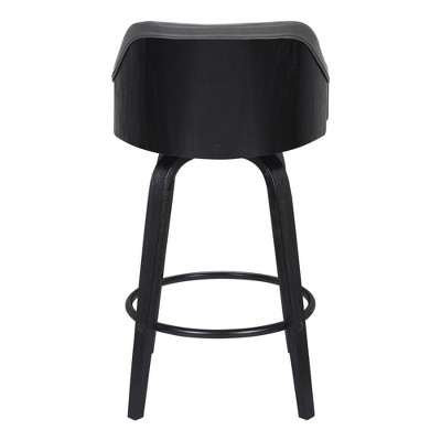 Mid Century Modern Swivel Bar Stool in Black and Gray